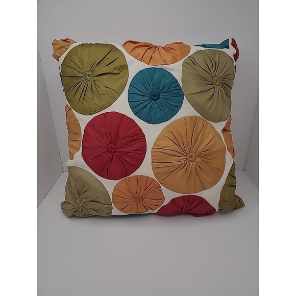 Pier 1 One Imports Boho Throw Pillow 16 " Square Geometric Colorful - Picture 1 of 9